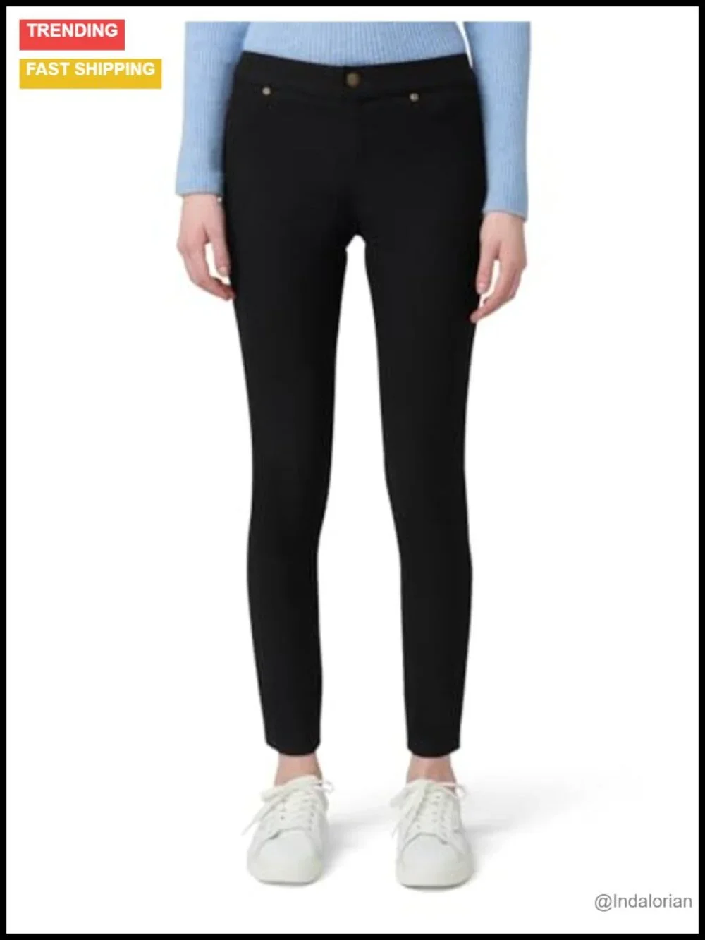 HUE Women's Ultra Soft Fleece Lined Denim Leggings High Waist Skinny